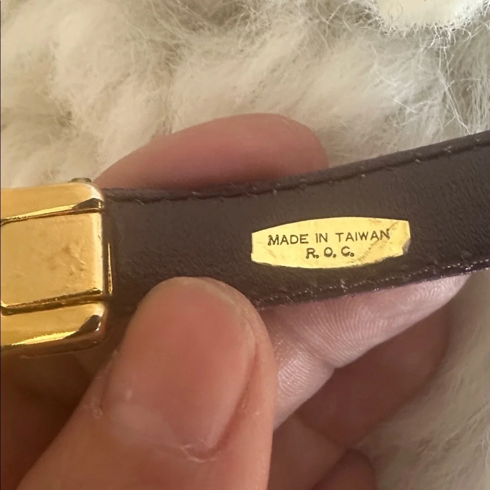 MILOR /ESPEYER Genuine Snakeskin Elegant Brown Belt with Gold Accents